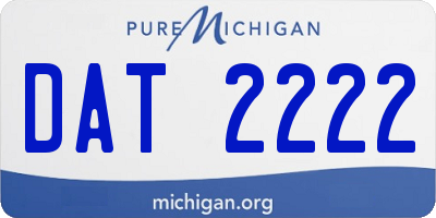 MI license plate DAT2222
