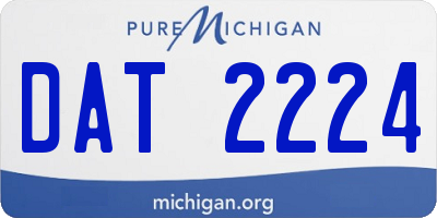 MI license plate DAT2224