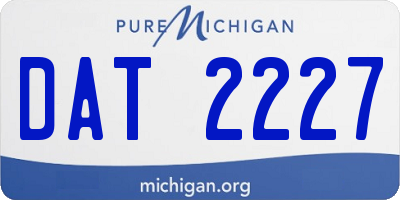 MI license plate DAT2227