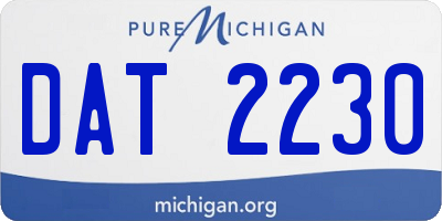 MI license plate DAT2230