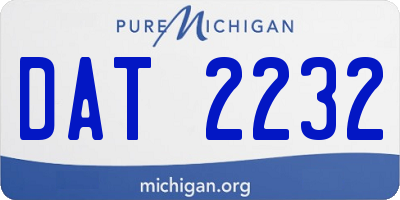 MI license plate DAT2232