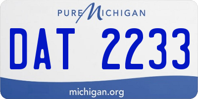 MI license plate DAT2233