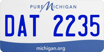 MI license plate DAT2235