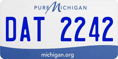 MI license plate DAT2242