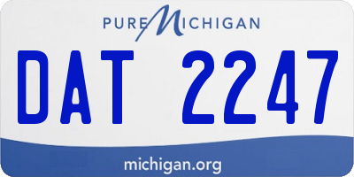 MI license plate DAT2247
