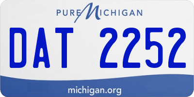 MI license plate DAT2252
