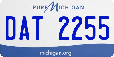 MI license plate DAT2255
