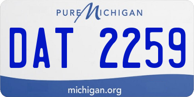 MI license plate DAT2259