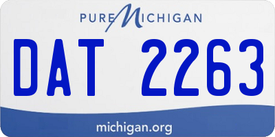 MI license plate DAT2263