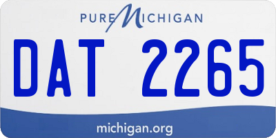 MI license plate DAT2265
