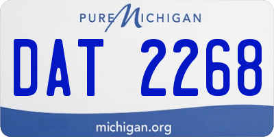 MI license plate DAT2268