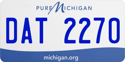MI license plate DAT2270