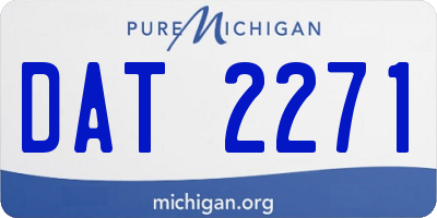 MI license plate DAT2271