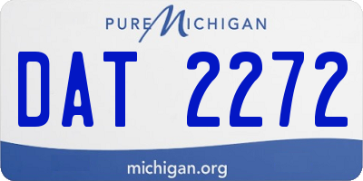 MI license plate DAT2272