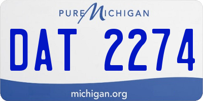 MI license plate DAT2274