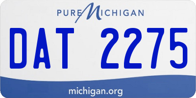 MI license plate DAT2275