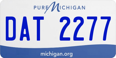 MI license plate DAT2277