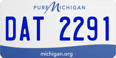 MI license plate DAT2291
