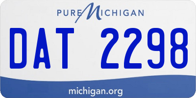 MI license plate DAT2298