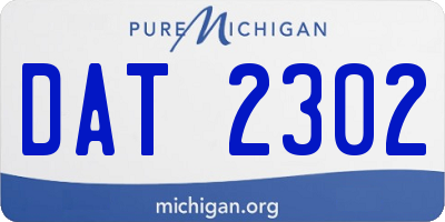 MI license plate DAT2302