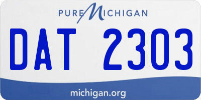 MI license plate DAT2303