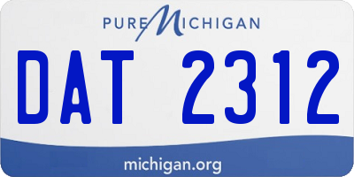 MI license plate DAT2312