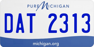 MI license plate DAT2313