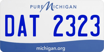 MI license plate DAT2323