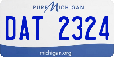 MI license plate DAT2324