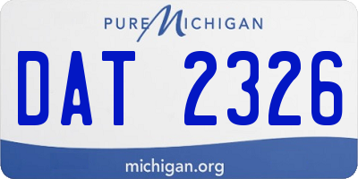 MI license plate DAT2326
