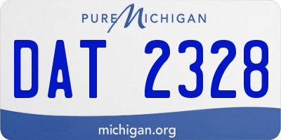 MI license plate DAT2328
