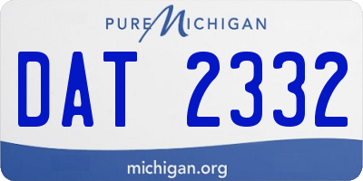 MI license plate DAT2332