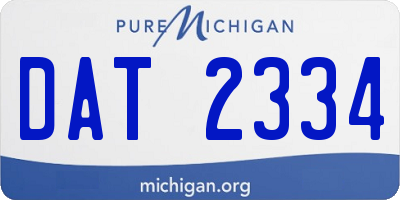 MI license plate DAT2334