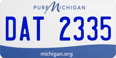 MI license plate DAT2335