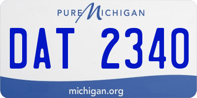 MI license plate DAT2340