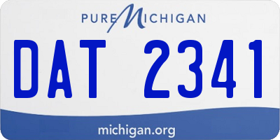 MI license plate DAT2341