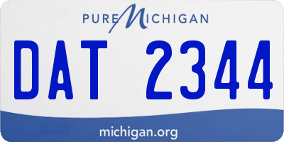 MI license plate DAT2344