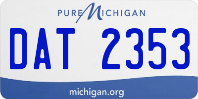 MI license plate DAT2353