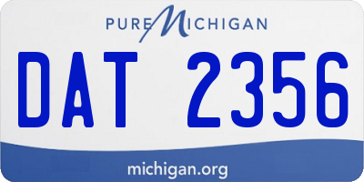 MI license plate DAT2356