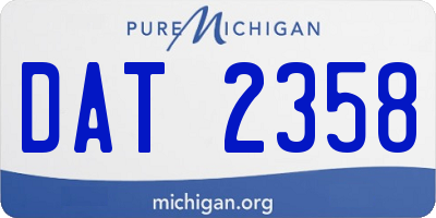 MI license plate DAT2358