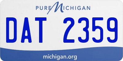 MI license plate DAT2359