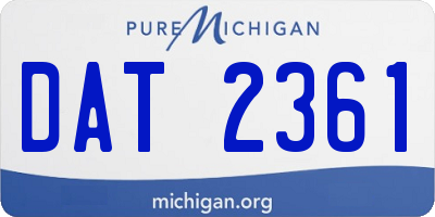 MI license plate DAT2361
