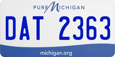 MI license plate DAT2363