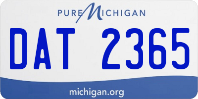 MI license plate DAT2365