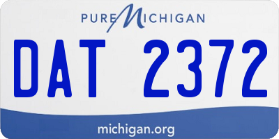 MI license plate DAT2372