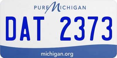 MI license plate DAT2373