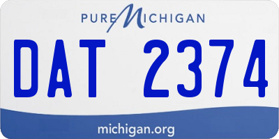 MI license plate DAT2374