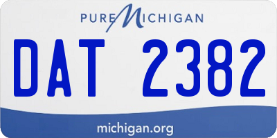 MI license plate DAT2382