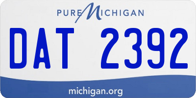 MI license plate DAT2392