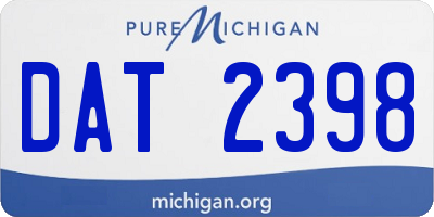 MI license plate DAT2398